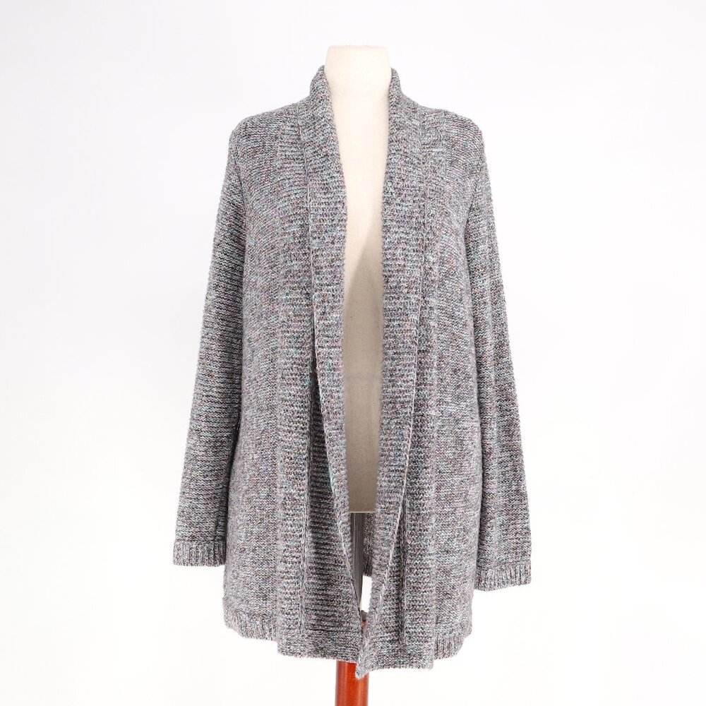 CHICO'S Marled Knit Textured Shawl Collar Cardigan Sweater Multicolor Size 3/XL